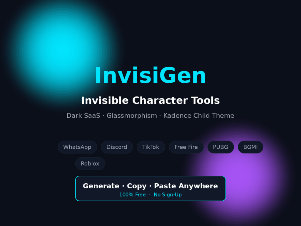 Invisible Character Copy & Paste, Free Generator | InvisiGen